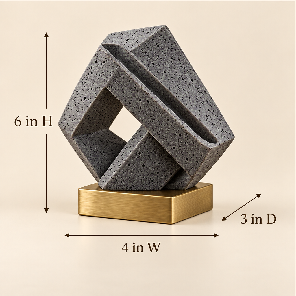 Corqena™ Charcoal Ribbon Aroma Stone — dimensions