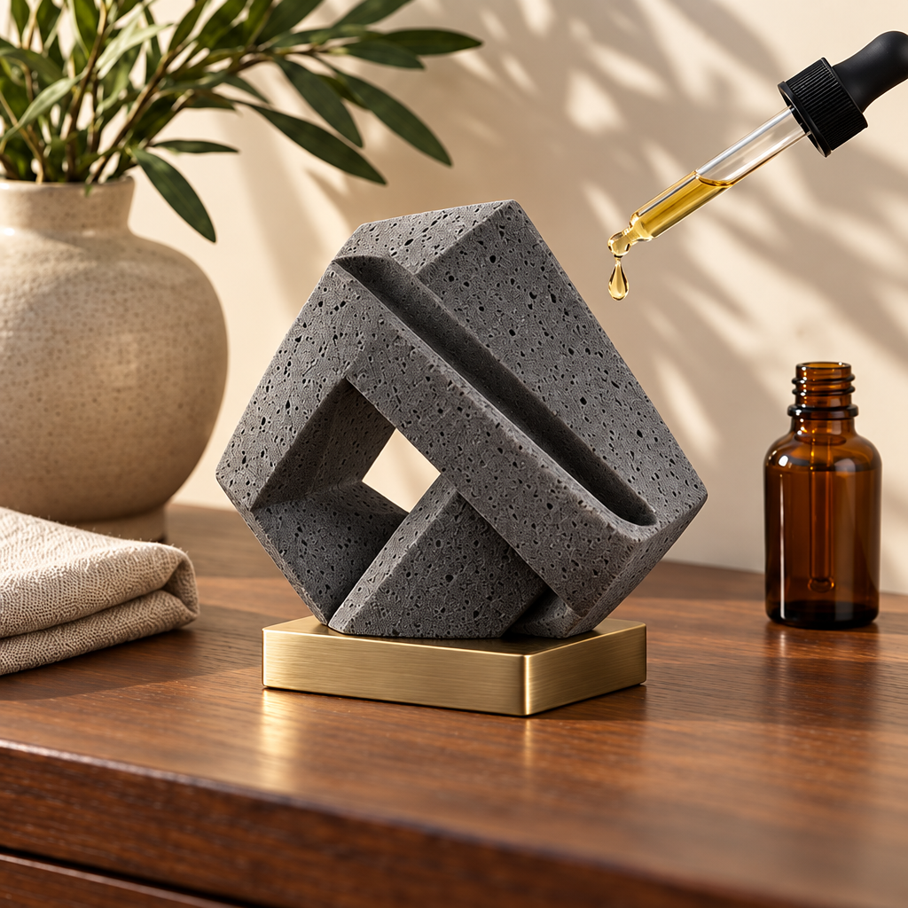 Corqena™ Charcoal Ribbon Aroma Stone — applying aroma oil