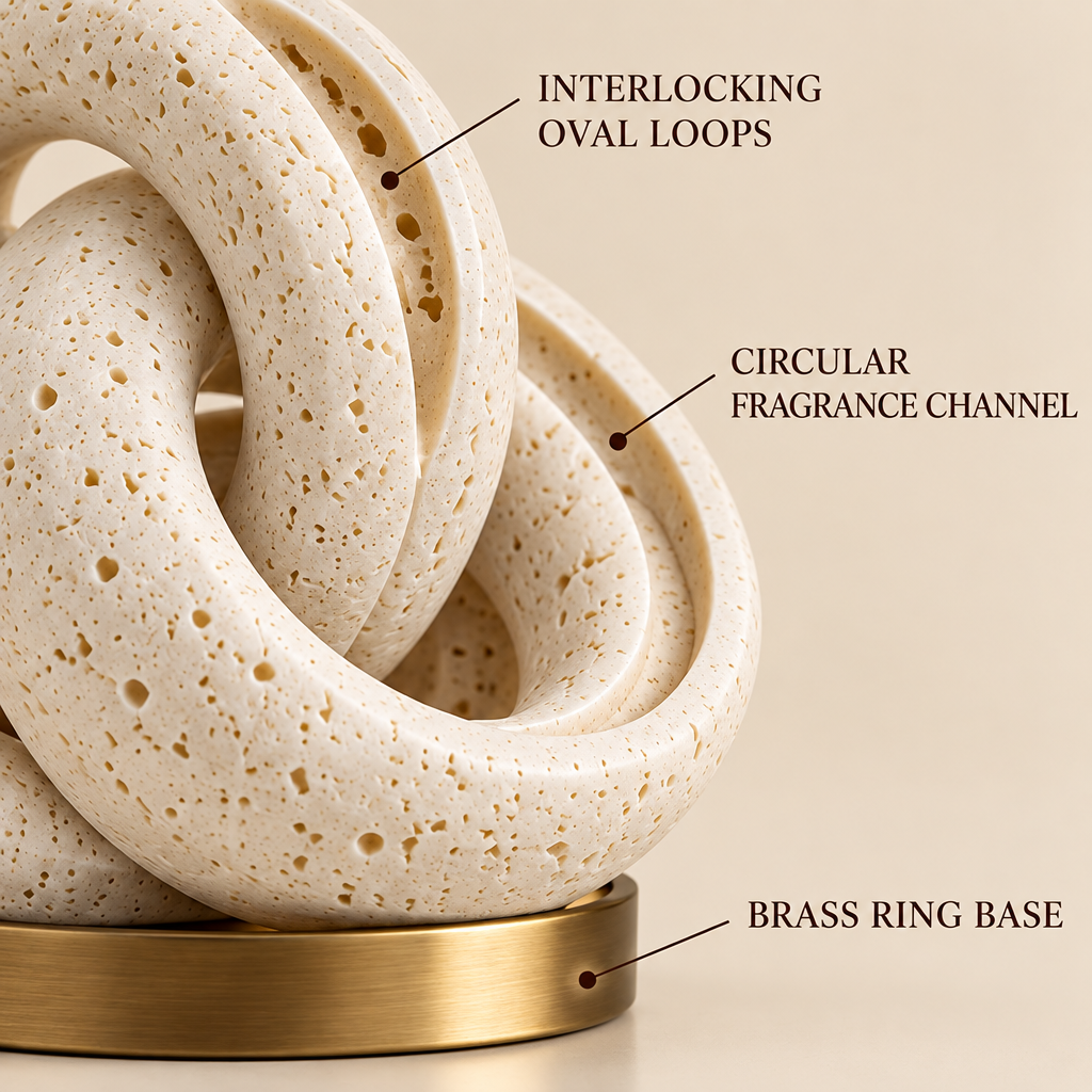 Corqena™ Ivory Knot Aroma Stone — design detail