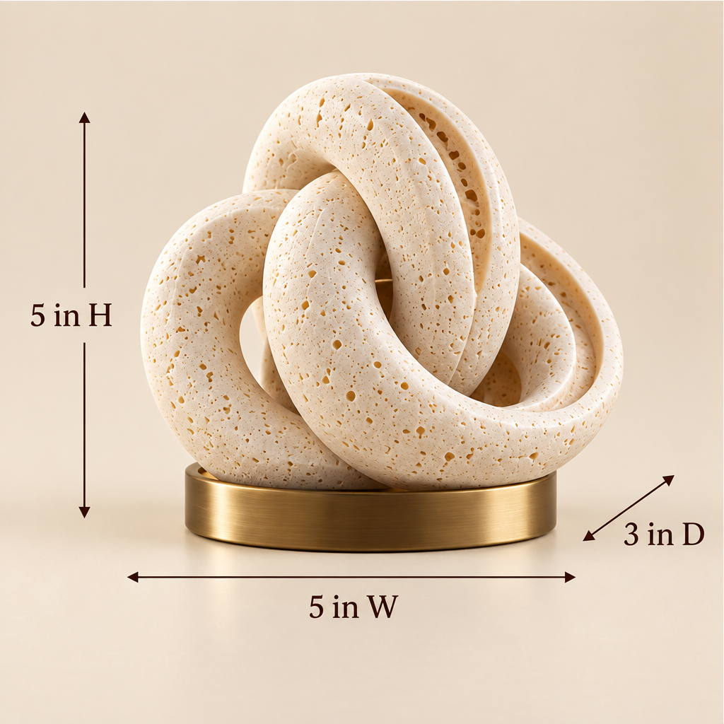Corqena™ Ivory Knot Aroma Stone — dimensions