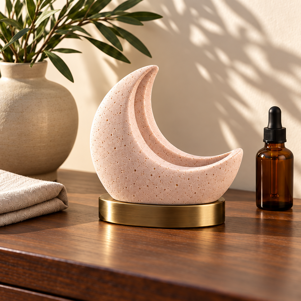 Corqena™ Blush Crescent Aroma Stone — product view