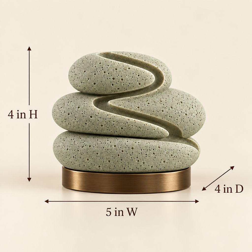 Corqena™ Sage Pebble Aroma Stone — dimensions