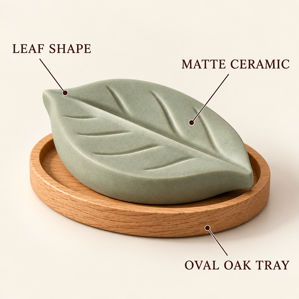 Corqena™ Sage Leaf Aroma Stone — design detail