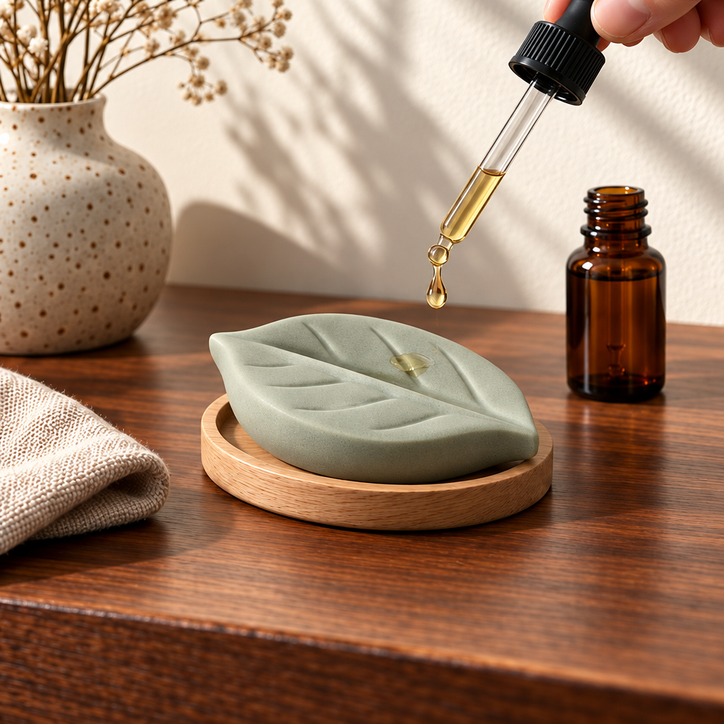 Corqena™ Sage Leaf Aroma Stone — applying aroma oil
