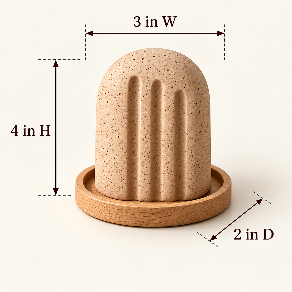 Corqena™ Terracotta Arch Aroma Stone — dimensions