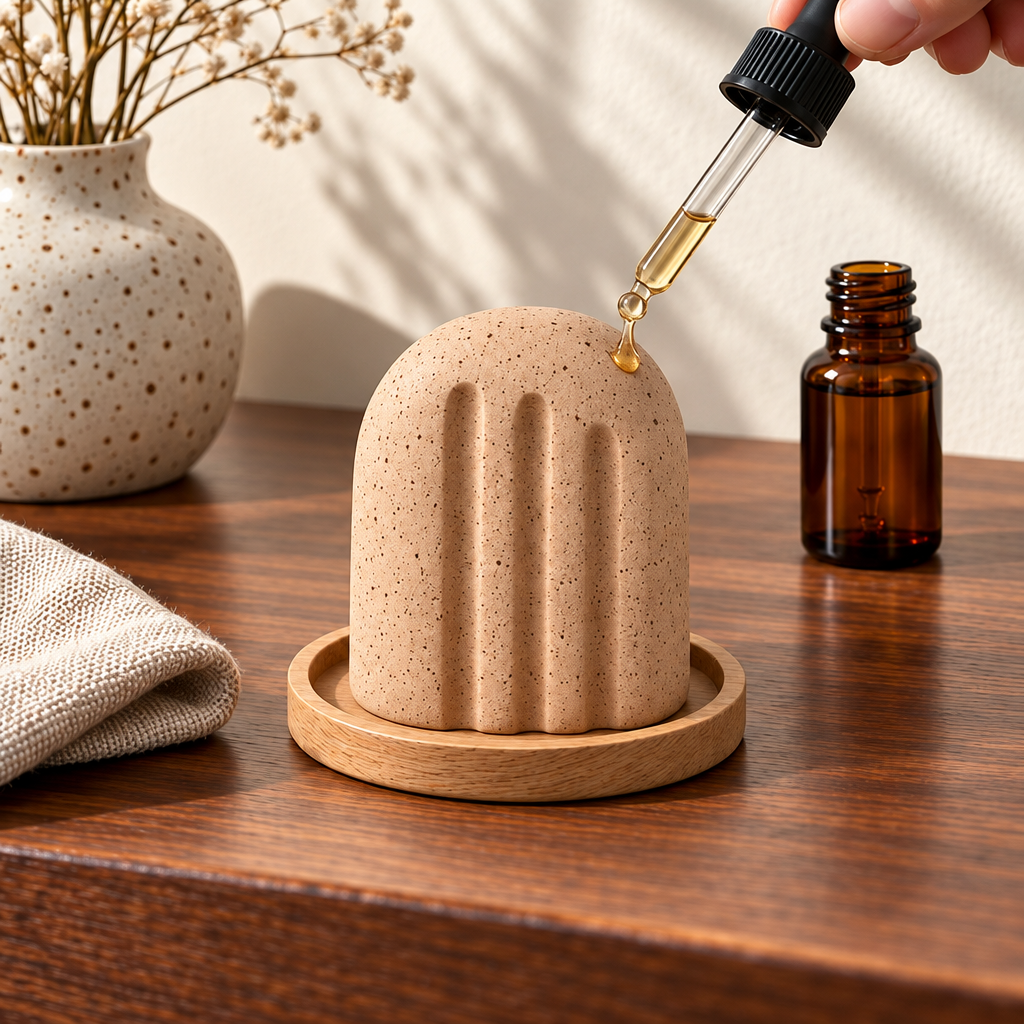 Corqena™ Terracotta Arch Aroma Stone — applying aroma oil