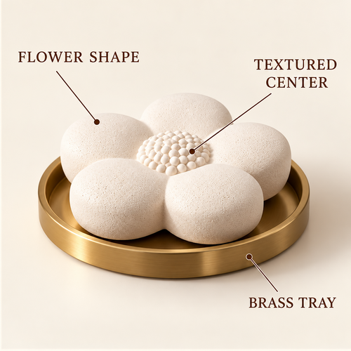 Corqena™ Ivory Flower Aroma Stone — design detail