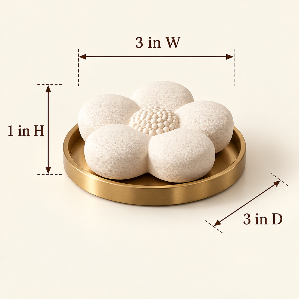 Corqena™ Ivory Flower Aroma Stone — dimensions