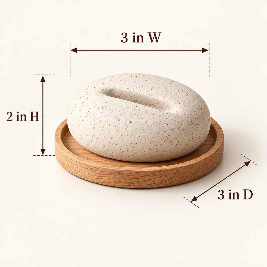 Aroma stone dimensions: 3 inches wide, 3 inches deep, 2 inches high