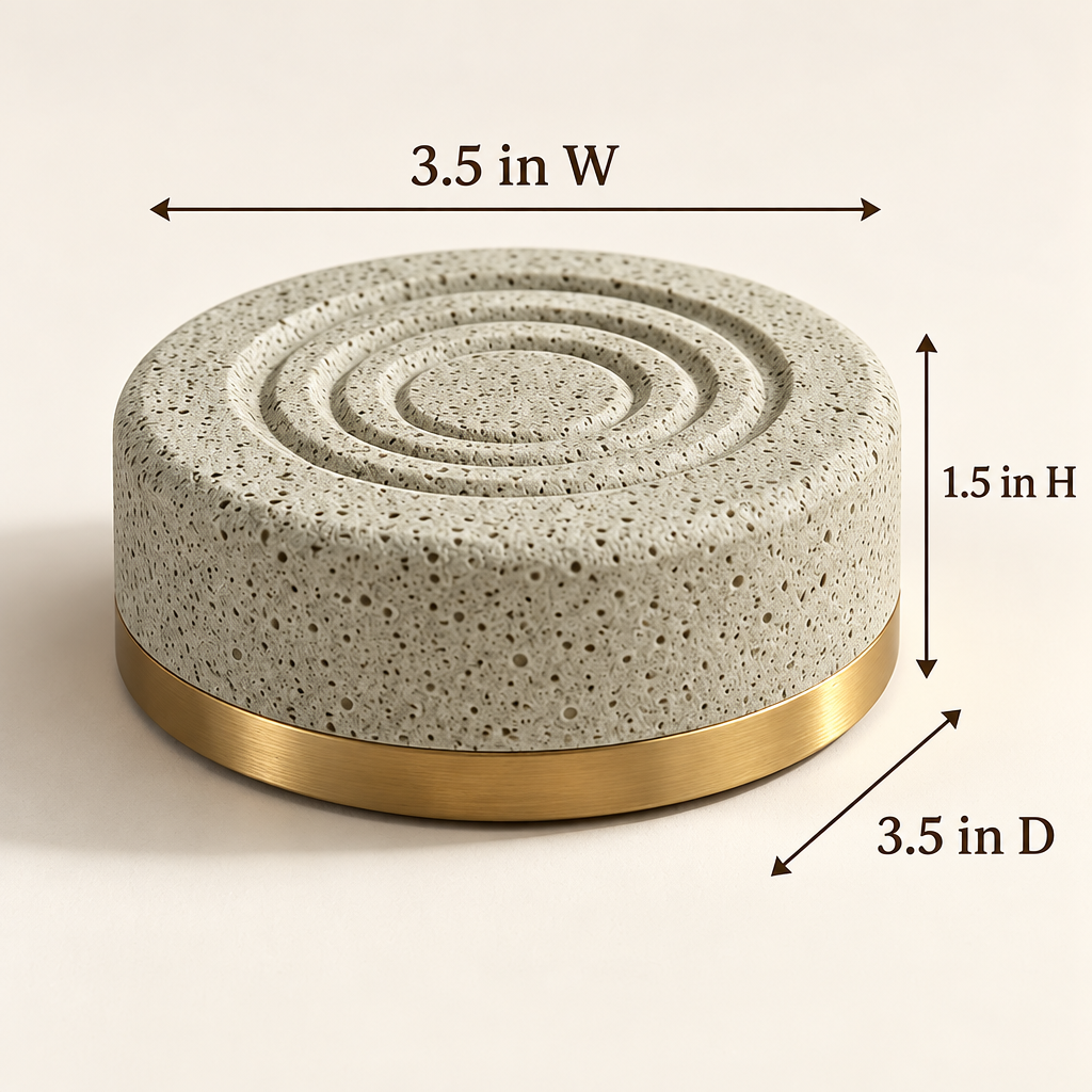 Corqena™ Ripple Travel Stone — dimensions